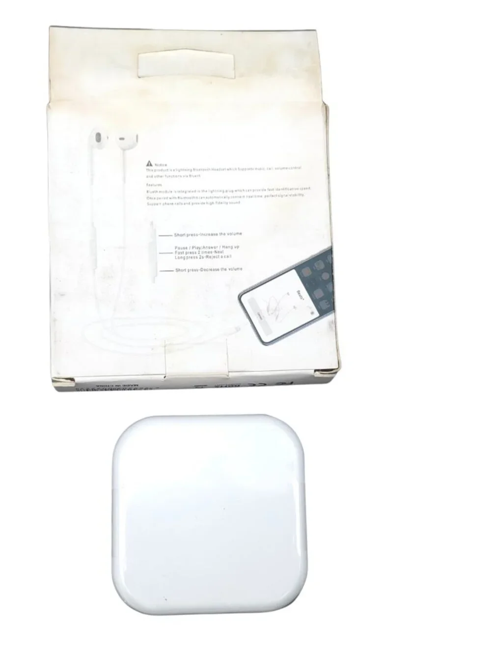 Lightning Headset Pop-Up Window Earphones For Iphone White In-Line Mic